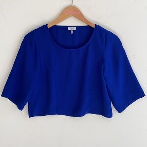 Tobi Royal Blue 3/4 Sleeve crop Blouse, Size S